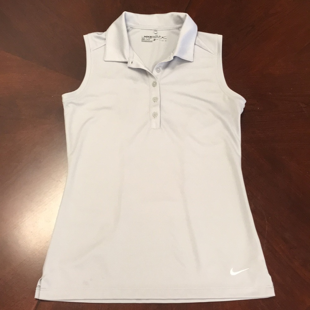 Nike Golf Dri-Fit Sz XS Gray sleeveless polo shirt